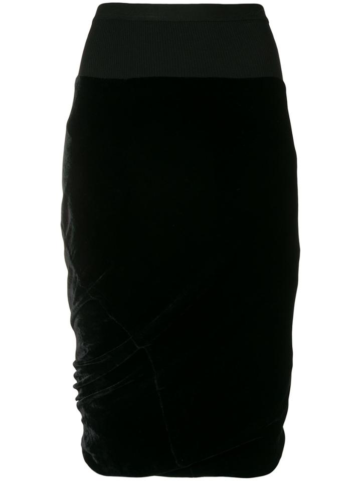 Rick Owens Draped Design Pencil Skirt - Black