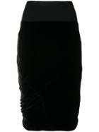 Rick Owens Draped Design Pencil Skirt - Black