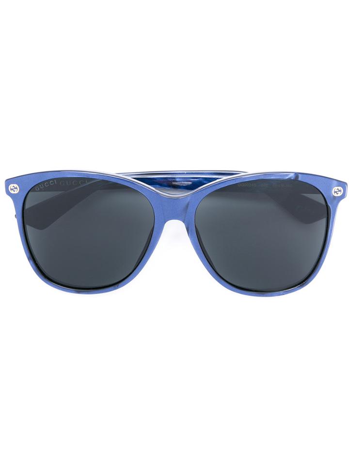 Gucci Eyewear Oversize Gradient Round Sunglasses - Blue