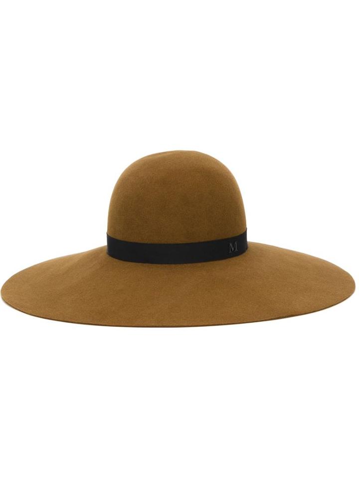 Maison Michel 'blanche' Hat, Women's, Size: Medium, Brown, Cotton/viscose/rabbit Felt