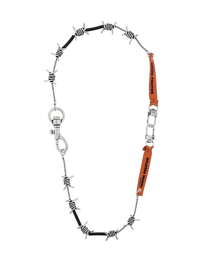Heron Preston Barbwire Design Necklace - Silver