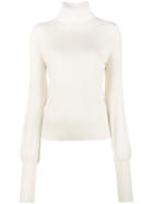 Chloé - Bell Sleeved Roll Neck Sweater - Women - Wool - L, Nude/neutrals, Wool