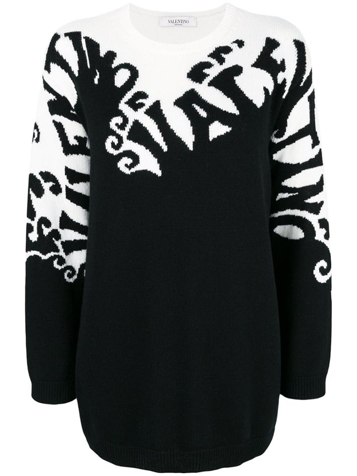 Valentino Cashmere Waves Jumper - Black