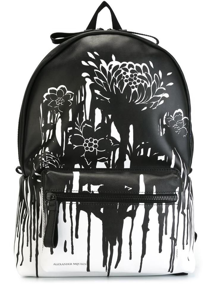 Alexander Mcqueen Hibiscus Print Backpack