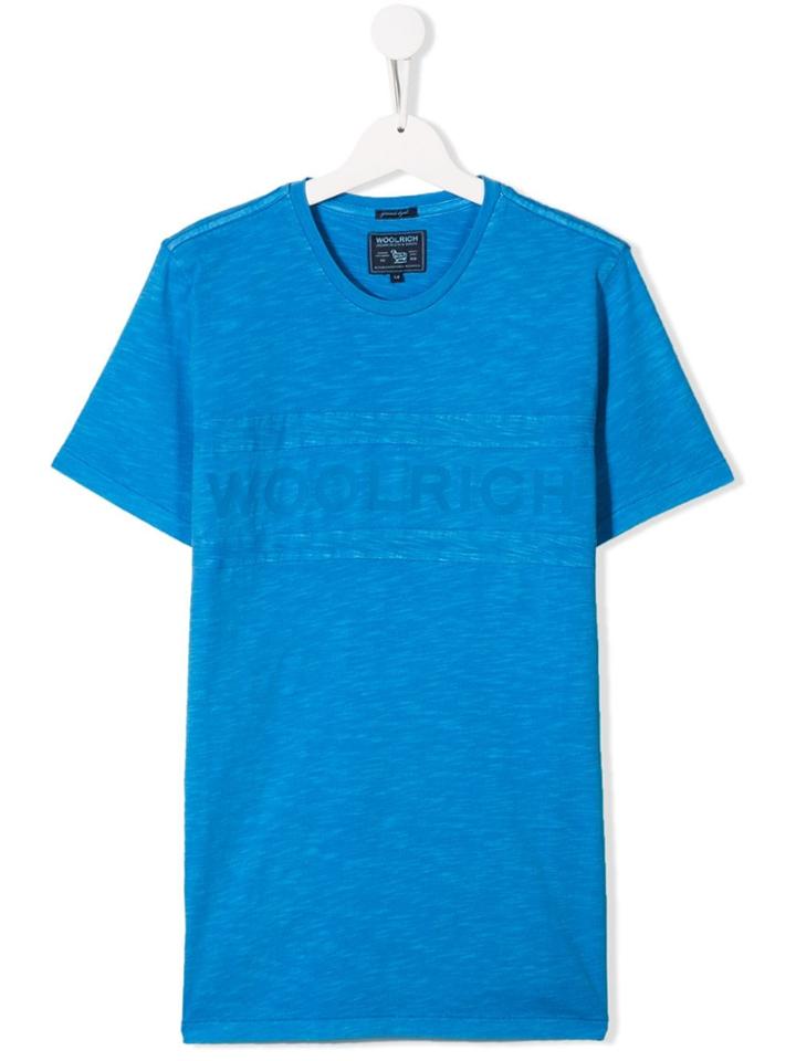 Woolrich Kids Teen Logo Embossed T-shirt - Blue