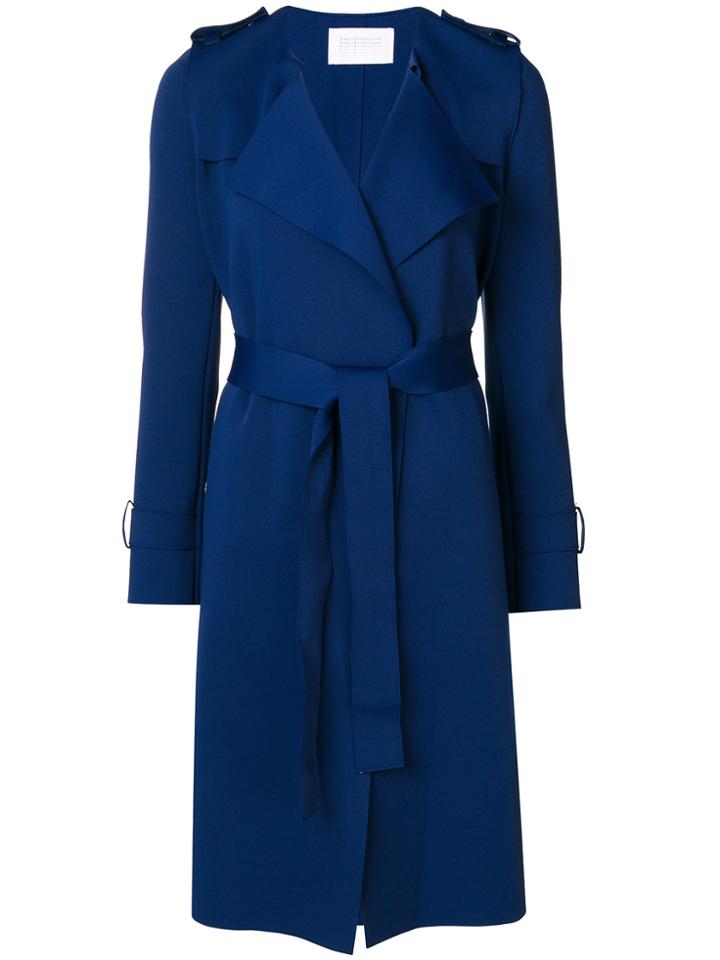 Harris Wharf London Casual Belted Coat - Blue