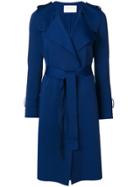 Harris Wharf London Casual Belted Coat - Blue