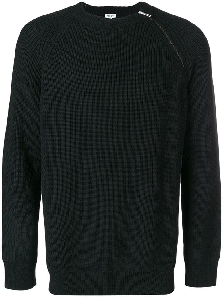 Kenzo Zipped Neck Jumper - Black