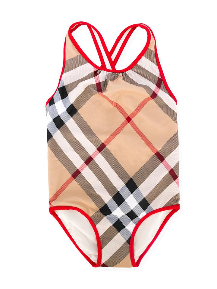 Burberry Kids - House Check Swimsuit - Kids - Nylon/polyester/spandex/elastane - 8 Yrs, Beige