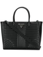 Prada Diagramme Tote Bag - Black