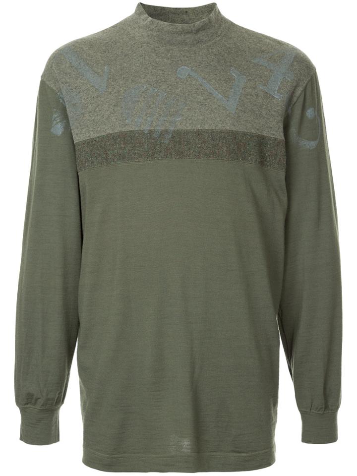Comme Des Garçons Vintage Painted Number Jumper - Green