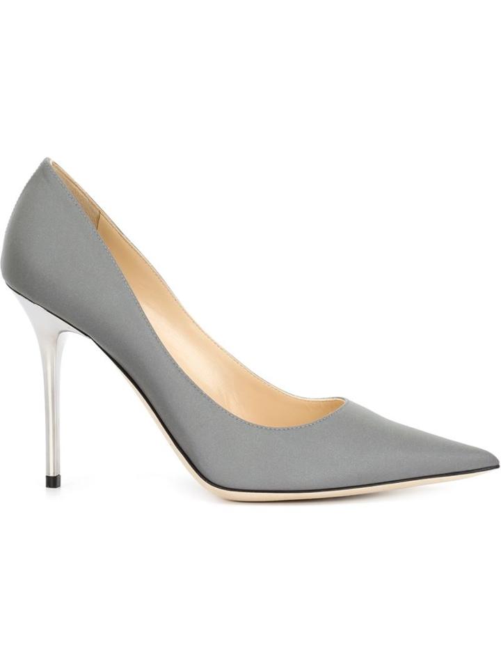 Jimmy Choo Abel Pumps, Women's, Size: 37.5, Grey, Leather/vinyl