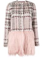 Blugirl Contrast Panel Knit Coat - Pink & Purple