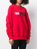Diesel Contrast Logo Sweatshirt - Red