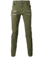 Faith Connexion Zipped Skinny Trousers, Adult Unisex, Size: 34, Green, Cotton/spandex/elastane