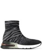 Ash Animal Print Sock Trainers - Black