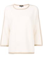 Loro Piana Contrast Trim Sweater - Nude & Neutrals