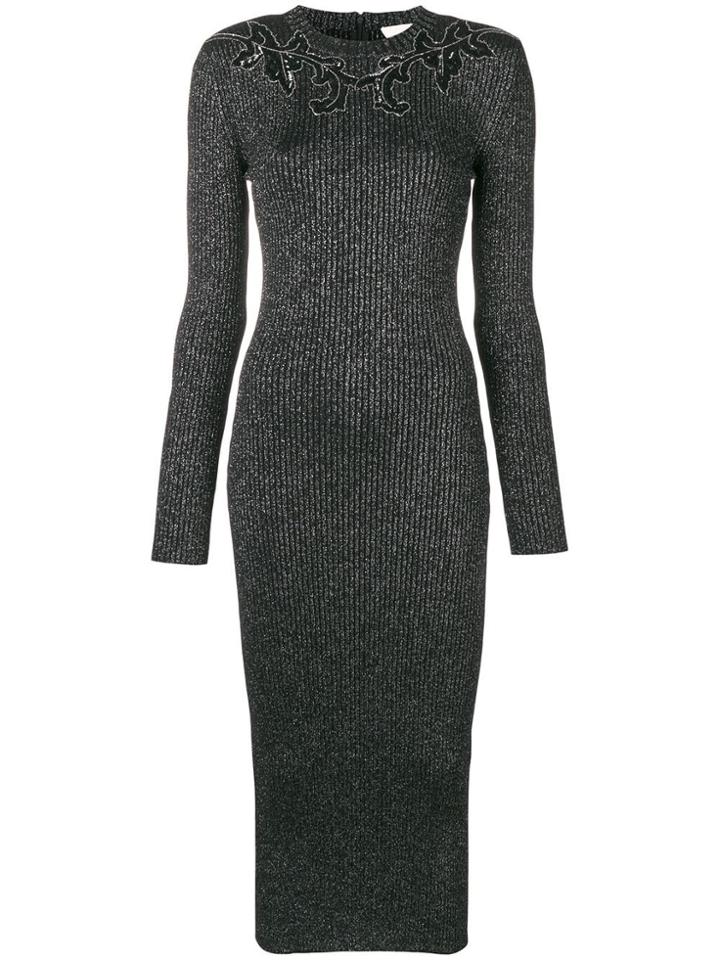 Christopher Kane Knitted Glitter Bodycon Dress - Black