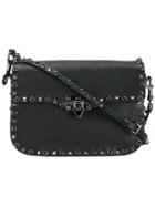 Valentino Black Leather Rockstud Messenger Bag