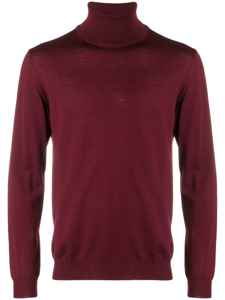 Zanone Roll Neck Jumper - Red