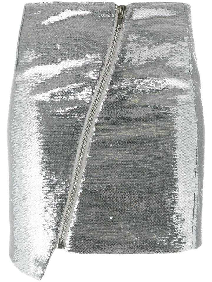 Zoe Karssen Sequinned Metallic (grey) Skirt, Women's, Size: Xs, Polyester/polyethylene Terephthalate (pet)/viscose