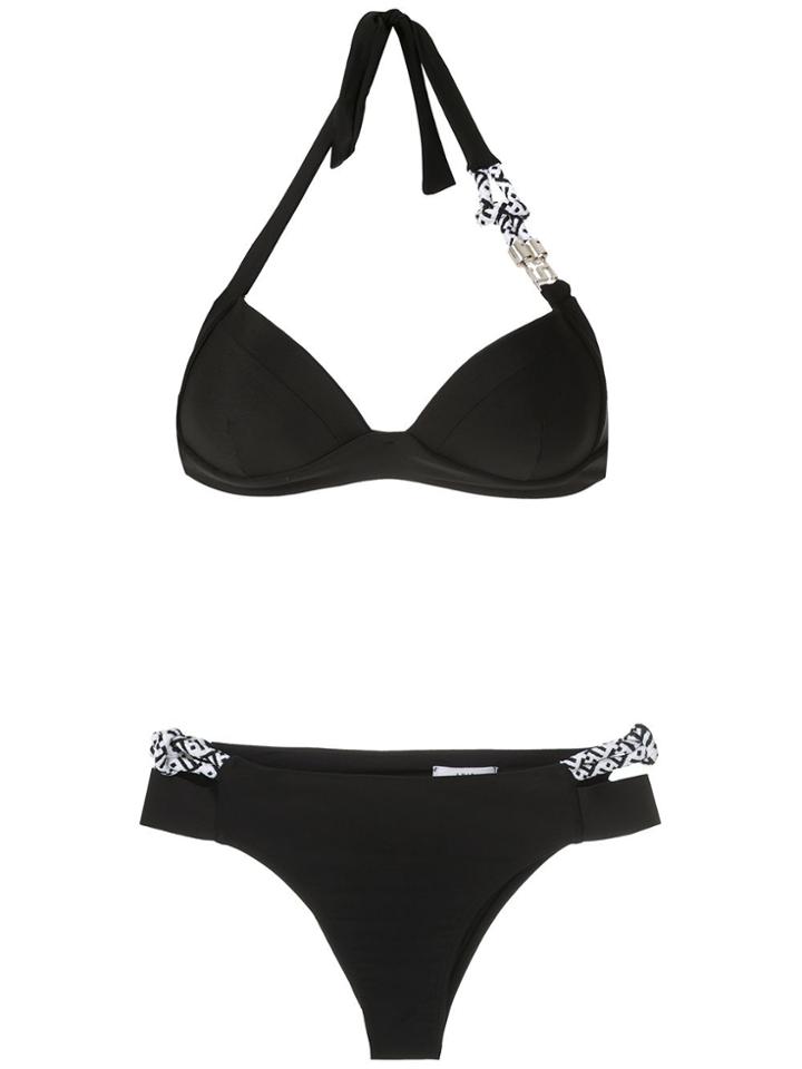 Amir Slama Rope Details Balconette Bikini Set - Black