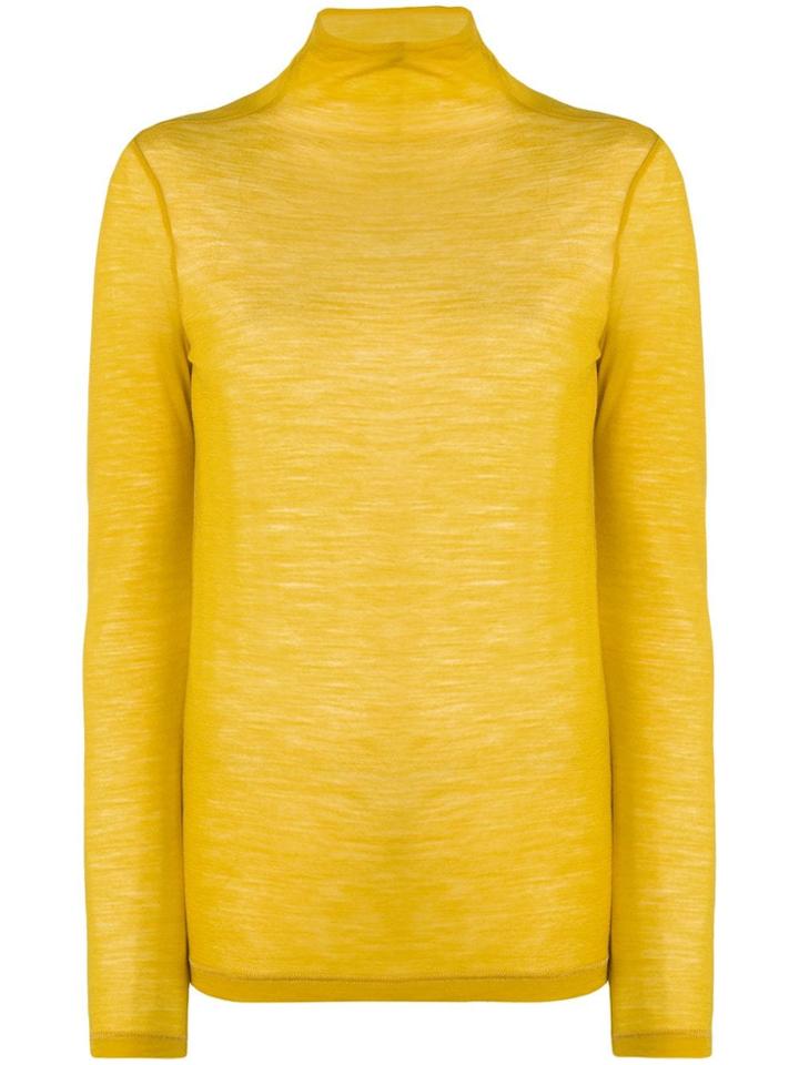 Semicouture Turtleneck Jumper - Yellow & Orange