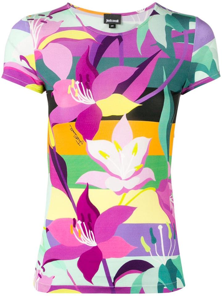 Just Cavalli Floral Print T-shirt - Pink