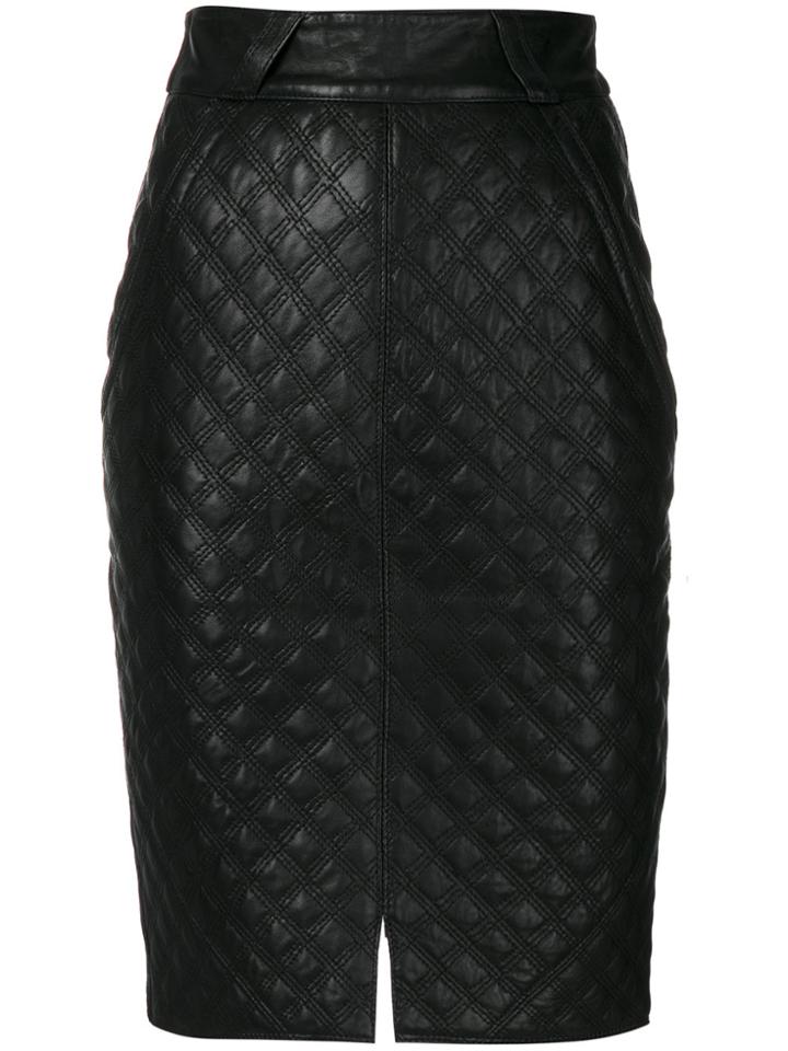 Versace Vintage Quilted Skirt - Black