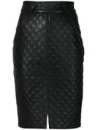 Versace Vintage Quilted Skirt - Black