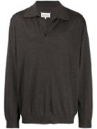 Maison Margiela Knitted Polo Jumper - Brown