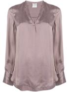 Forte Forte V-neck Longsleeved Shirt - Pink & Purple