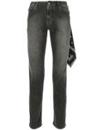Emporio Armani Scarf-detail Skinny Jeans - Black