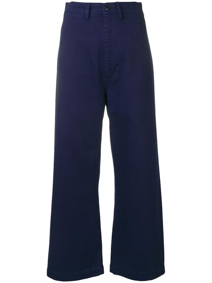 Bellerose Cropped Wide Leg Trousers - Blue