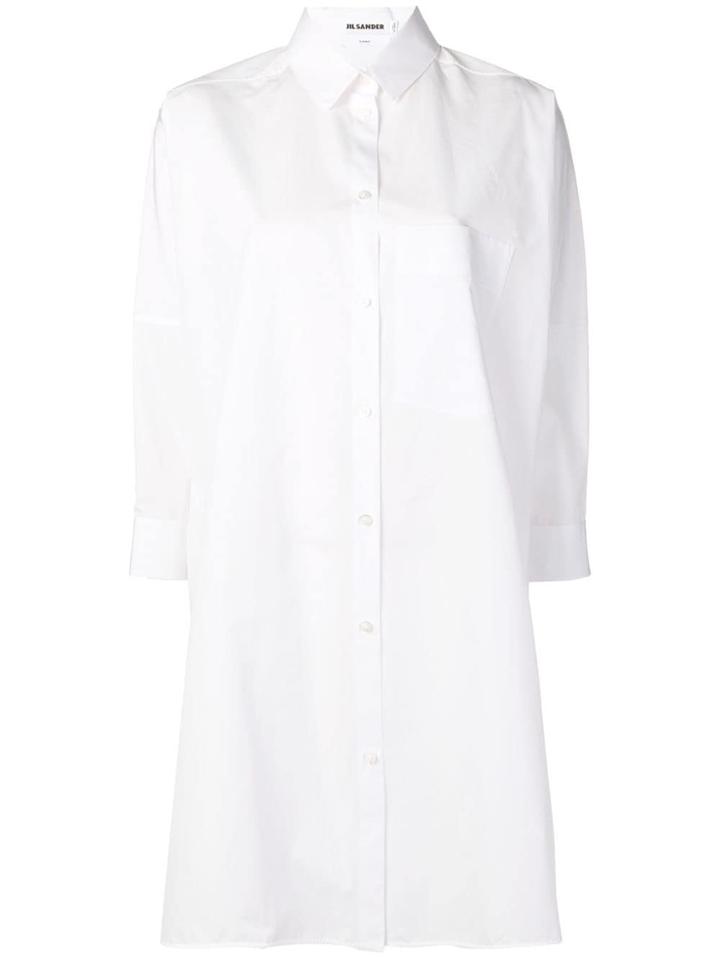 Jil Sander Plain Shirt Dress - White