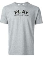 Comme Des Garçons Play Logo Print T-shirt, Men's, Size: Medium, Grey, Cotton