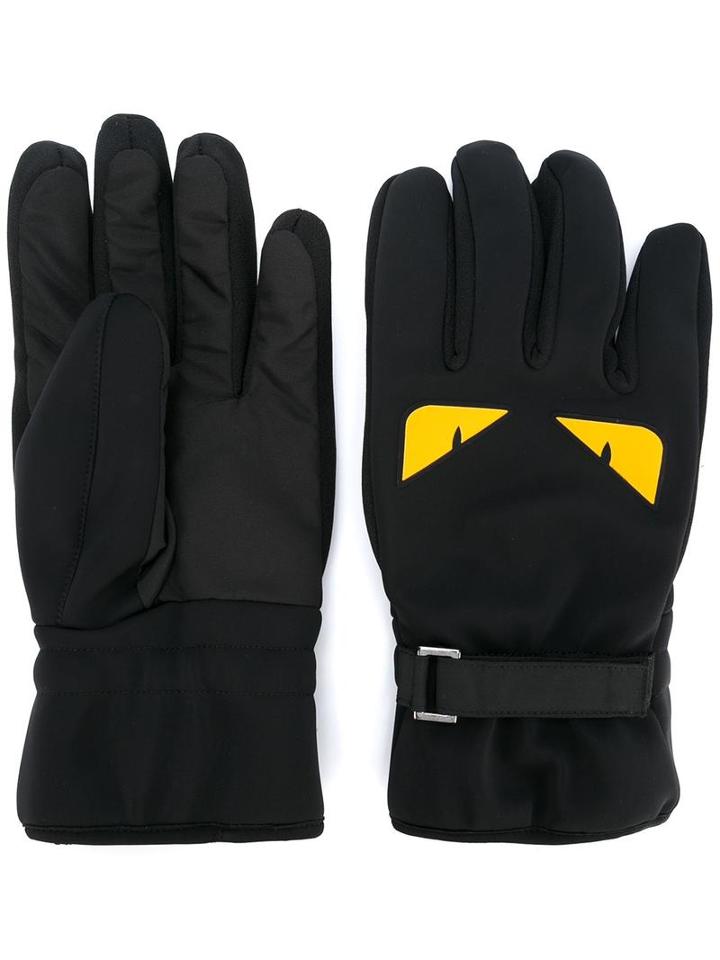 Fendi Bag Bugs Gloves, Men's, Size: Medium, Black, Polyamide/spandex/elastane/polyester
