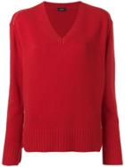 Joseph V-neck Sweater - Red