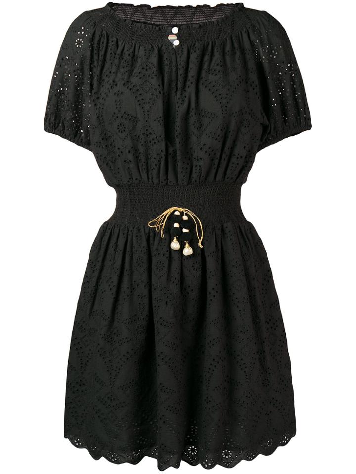 Alicia Bell Crochet Style Short Dress - Black