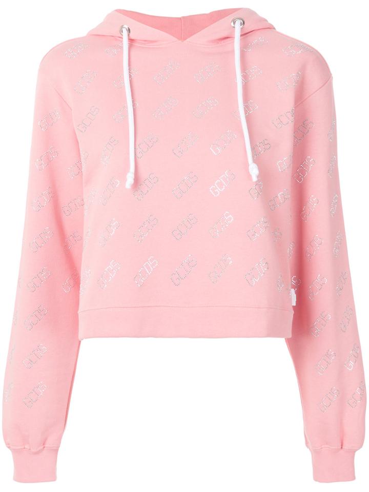 Gcds Monogram Hooded Sweatshirt - Pink & Purple