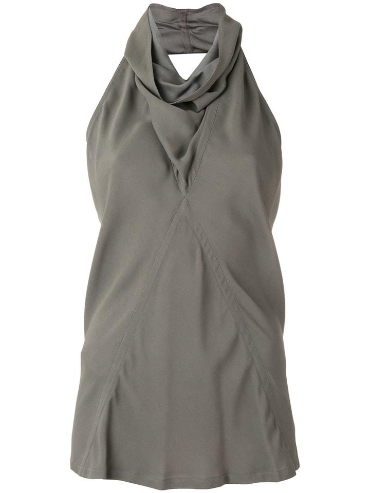 Rick Owens Cowl Neck Tank Top, Women's, Size: 42, Grey, Acetate/viscose