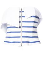 Natasha Zinko Striped Strapless Bustier Top - White