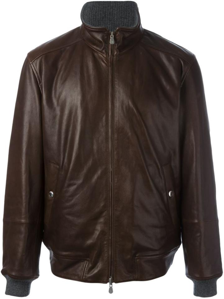 Brunello Cucinelli Cashmere Reversible Jacket, Men's, Size: Xl, Brown, Cotton/leather/polyester/wool