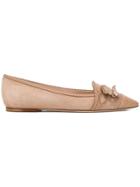 Tod's Woven Trim Ballerina Pumps - Neutrals