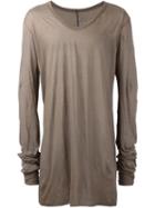 Rick Owens Long Length T-shirt, Men's, Size: Medium, Grey, Cotton