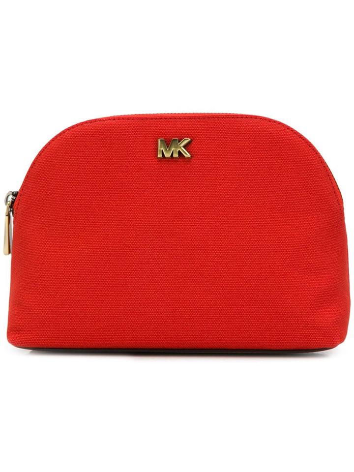 Michael Michael Kors Logo Plaque Make Up Bag - Orange