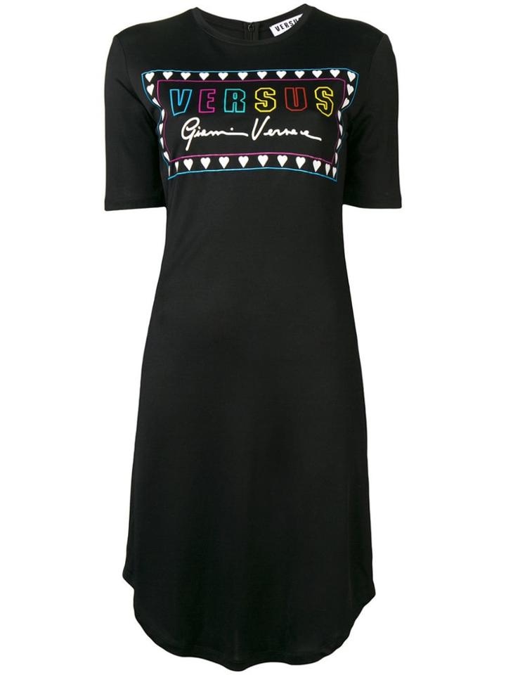 Versus Logo Print Dress - Black