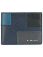 Burberry Patchwork Billfold Wallet - Blue