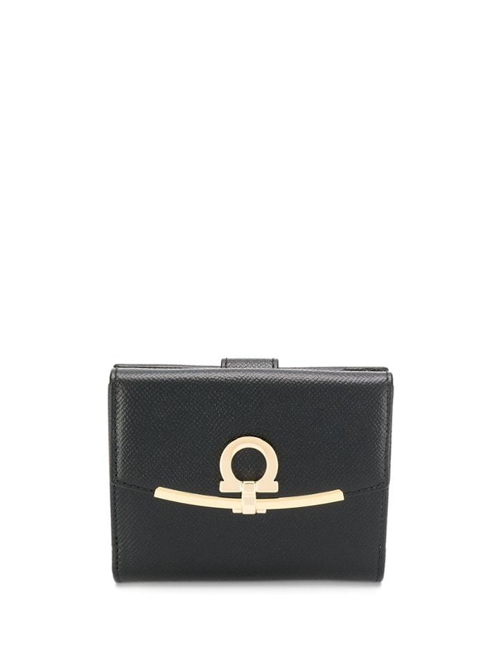 Salvatore Ferragamo Gancio Bifold Purse - Black