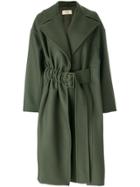 Maison Flaneur Oversized Belted Coat - Green